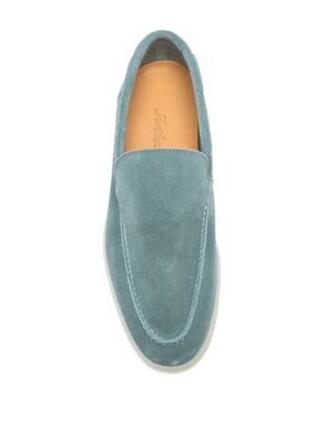 Loro Piana Teal Suede Slip-On Loafers in 38